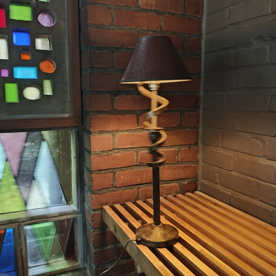 Vintage Italian A.M. Luce table lamp – Sculptural spiral design – 58 cm – Metal (photo 6 of 10)