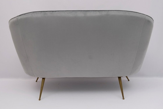 Image 1 of Federico Munari Mid-Century Modern Italian Curved Sofa and Two Armchairs, 1950s