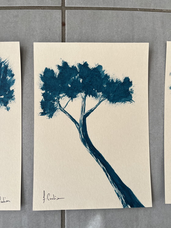 Image 1 of Set of 4 sketches on paper 21x15cm.