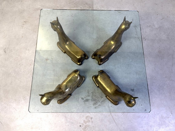 Vintage brass foal coffee table, 1970 – Glass (photo 3 of 11)