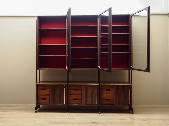 Image 1 of Estantería modular de palisandro, diseño italiano, años 60, producción: Italia