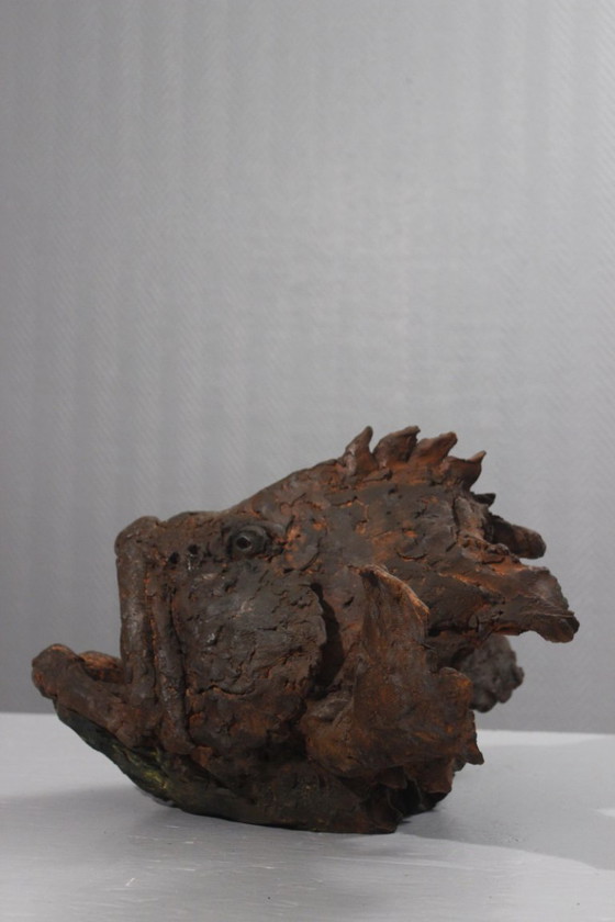 Image 1 of Philippe Conficconi (1962-2019) Large terracotta grouper animal sculpture