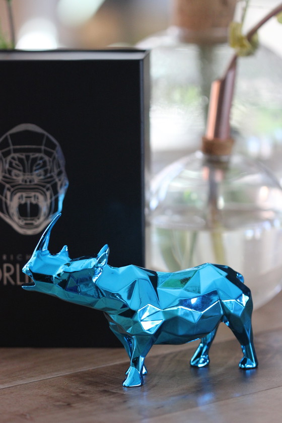 Image 1 of Richard Orlinski Rhino Spirit Azur