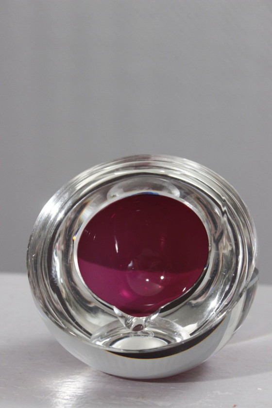 Image 1 of Cendrier Sommerso cristal de Saint Louis vintage design moderniste XXème