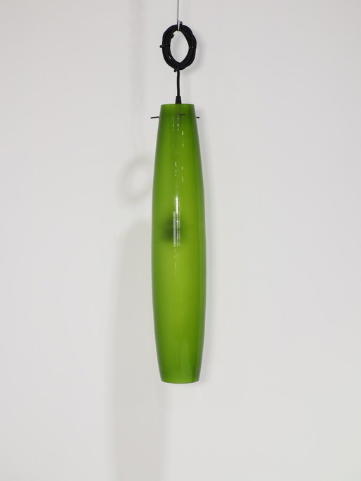 Murano glass pendant lamp green Alessandro Pianon 1960s