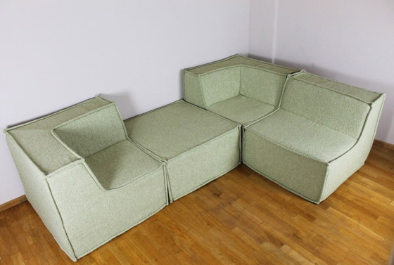 Image 1 of Nieuwe, modulaire bank in mid-century stijl, saliegroen