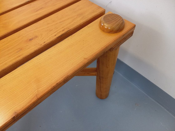 Image 1 of Vintage square coffee table in solid pine from the 70s and 80s