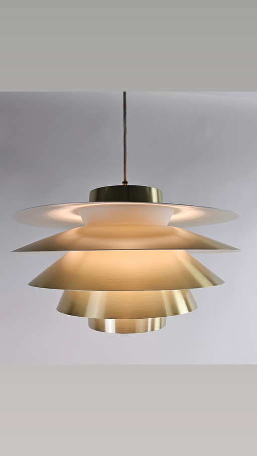 Lampada a sospensione in ottone Verona Sven Middelboe Nordisk Solar Danimarca anni '70