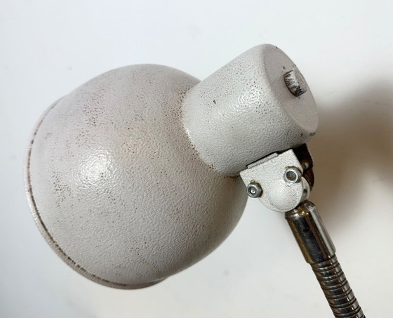 Image 1 of Grey Industrial Workshop Gooseneck Table Lamp, 1960s
