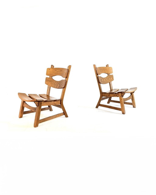 2x Brutalistische fauteuil, AwA Almelo '60