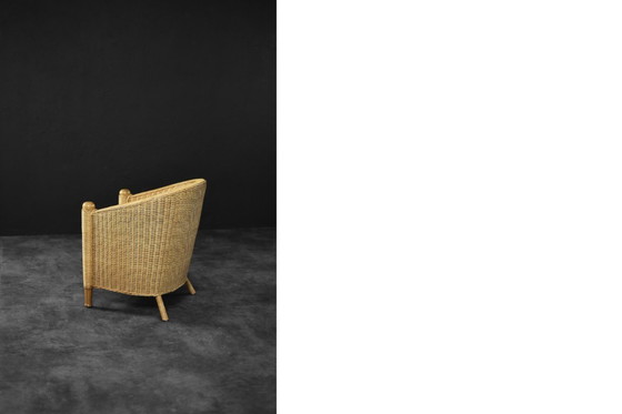 Image 1 of Vintage Italiaanse moderne Boho rotan stoel uit het midden van de eeuw, jaren 70