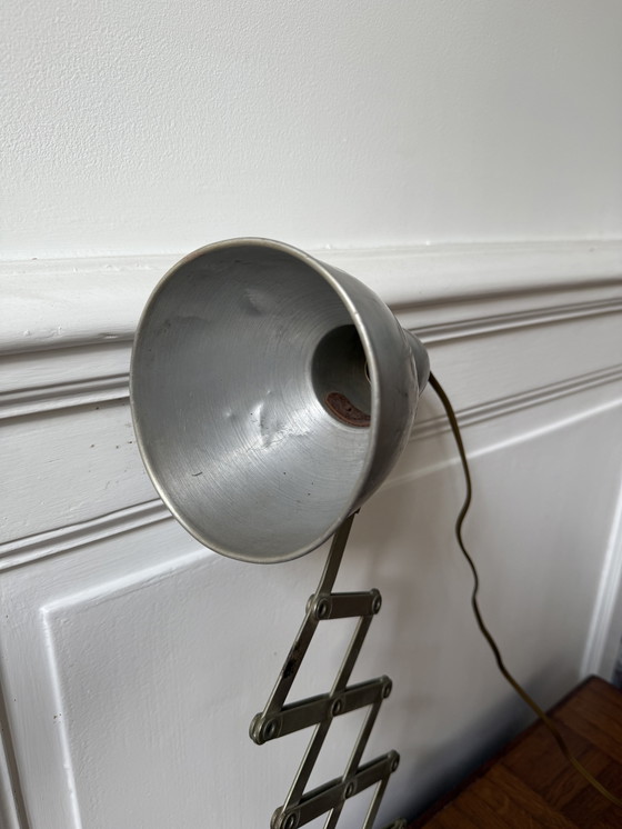 Image 1 of Mazda zigzag verchroomde vintage industriële werkplaatslamp