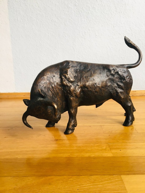 Image 1 of Taureau de bronze de Ladislav Hlina (Bohême 1947)
