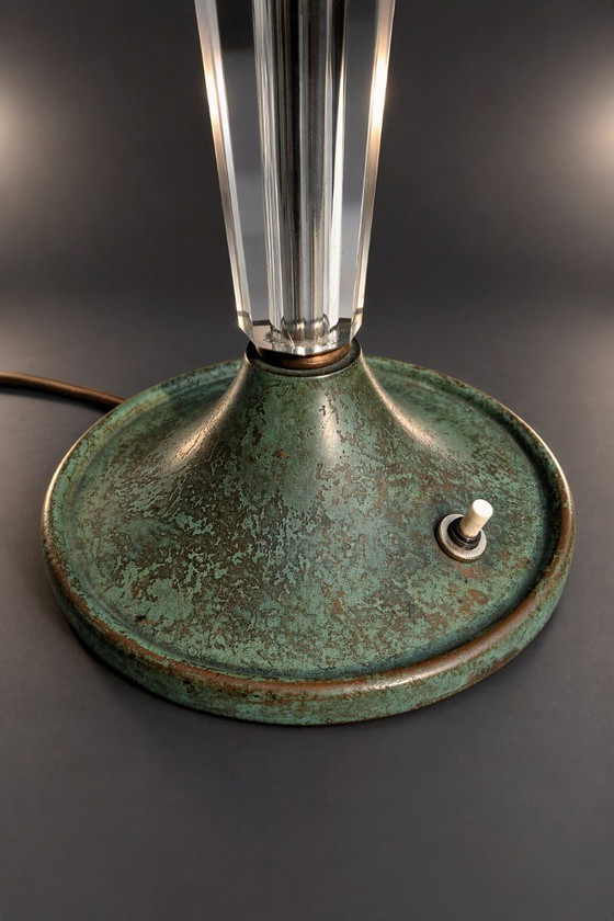 Art Deco Designlampe Gênet et Michon ( Paris ca. 1930 ) – Tischlampen, Metal (photo 4 of 15)