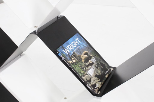 Vintage Italian bookcase room divider chrome