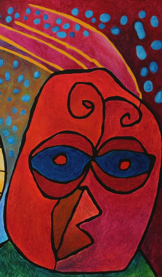 Image 1 of Paul Megens painting from 2006: 'behave old man, behave !'