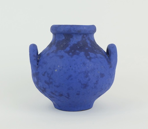 Mid Century Vase Hartwig Heyne Hoy Fat Lava Intense Blue