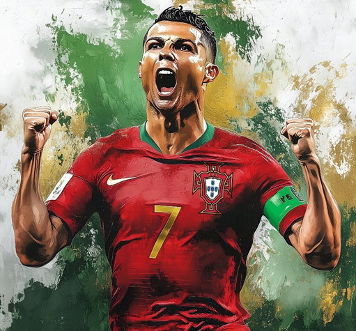 Alberto RICARDO - Cristiano Ronaldo 6 - Lithografie van de kunstenaar – lithos zeefdrukken, Canvas