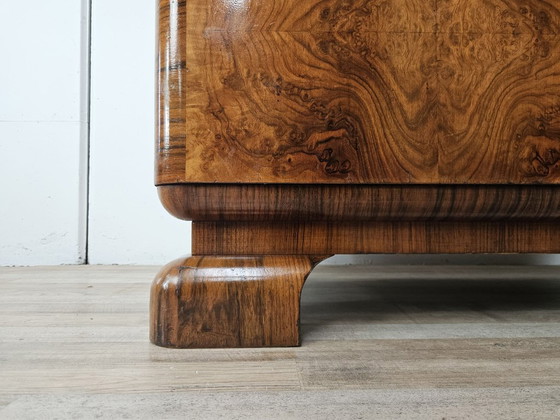 Vetrina francese Art Decò degli anni '40 in noce, Vetrine, Legno, Marrone (foto 26 di 28)