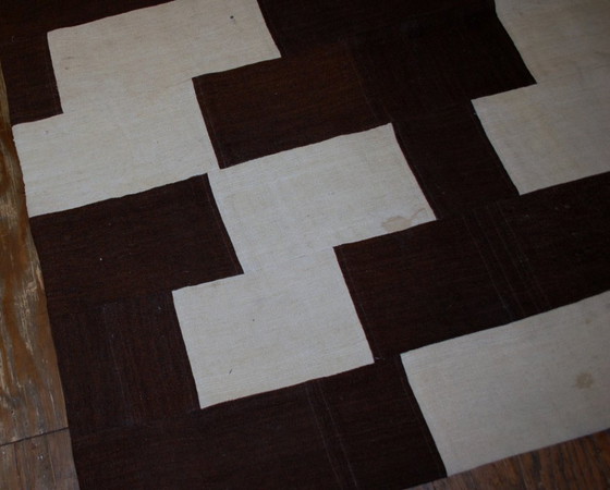 Image 1 of Kilim turco vintage fatto a mano con tecnica patchwork, 161 cm x 212 cm, anni '70 - 1B532