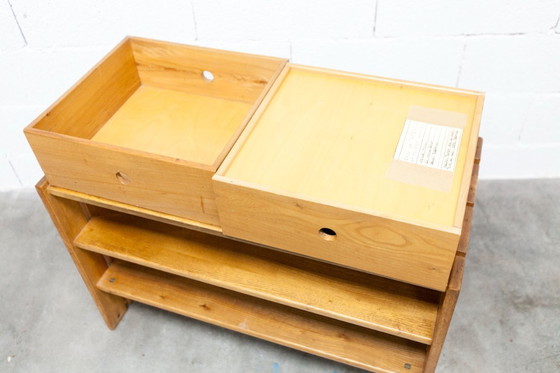 Image 1 of Mobile basso della Maison Regain, olmo massello, circa 1960, con cassetto