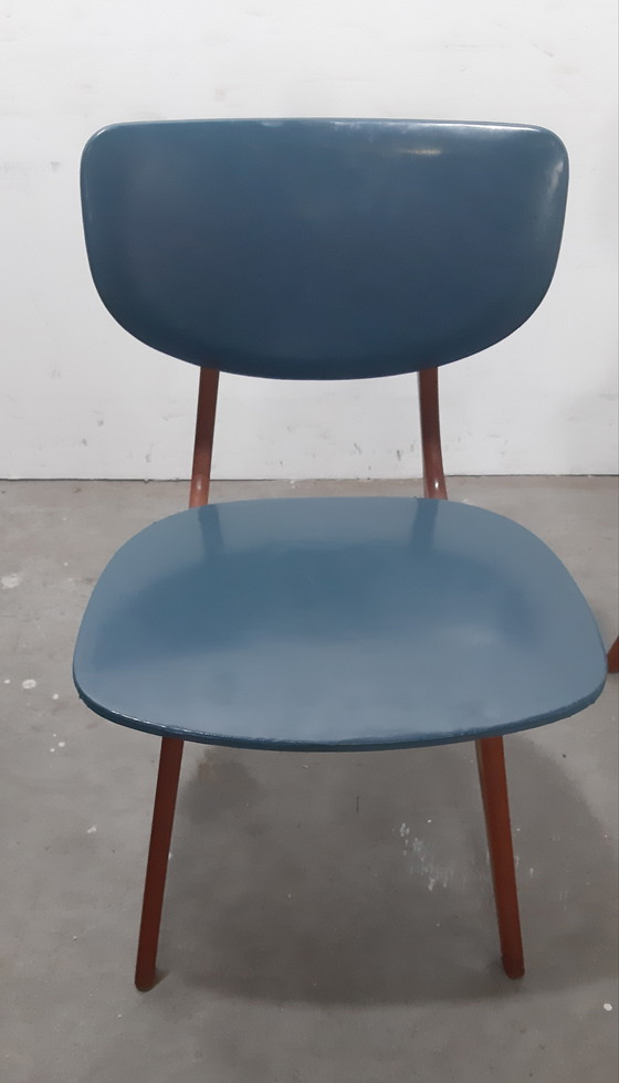 Image 1 of Set di sedie per sala da pranzo Louis van Teeffelen in teak degli anni '50