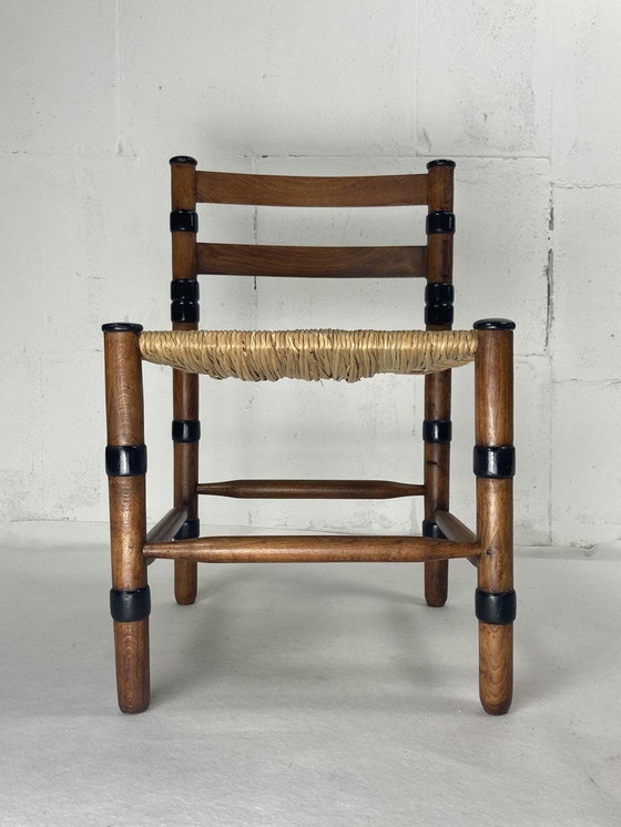 Image 1 of Art Deco Amsterdam School Dutch Rush Chair By Jac. Levee, 1930S