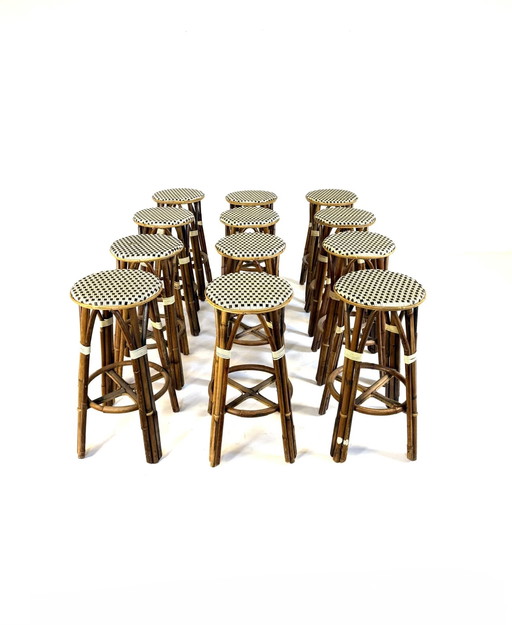 12 taburetes de bistró franceses vintage de los años 80