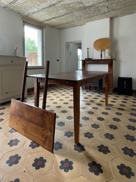 oude Franse eettafel met aanzetblad, houten penverbindingen – Wood (photo 9 of 27)