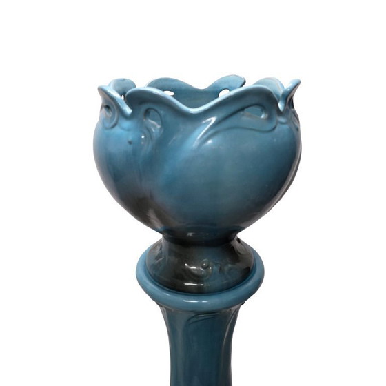 Image 1 of Vaso da fiori in ceramica Art Nouveau su colonna, primi anni del 1900