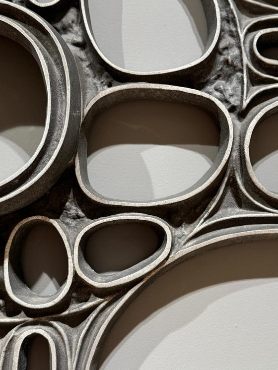 Image 1 of Pannello murale brutalista, fuso in alluminio, anni '70