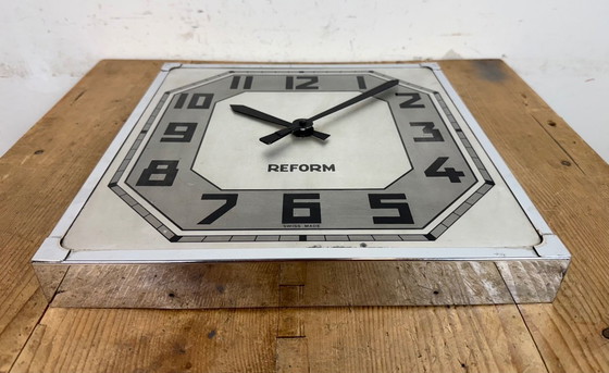 Image 1 of Vintage Swiss Square Wall Clock from Reform, 1950s