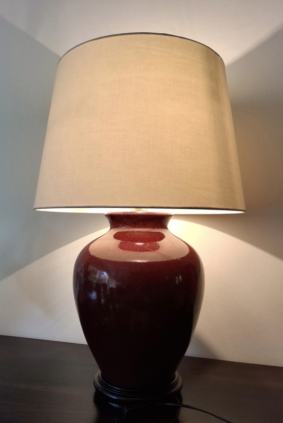 Image 1 of Lámpara de mesa de cerámica estilo jarrón de jengibre asiático