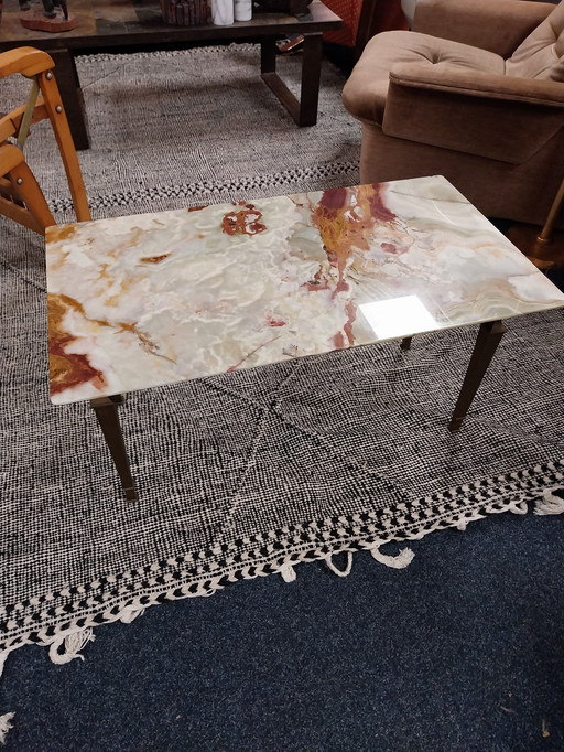1 x French onyx brass table in Empire style. 1960s