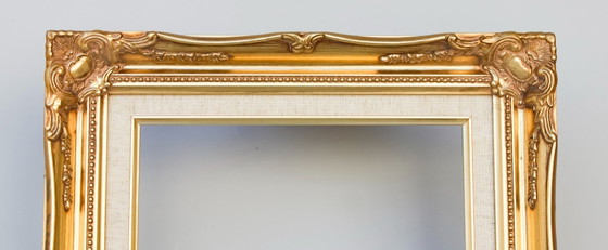 Image 1 of Marco barroco nuevo de madera y patinado con pan de oro, hecho a mano, estilo Luis XVI. Marco barroco para cuadro, espejo, etc