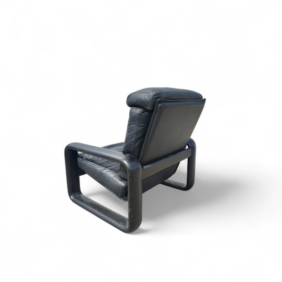 Image 1 of Een paar zwarte leren Rosenthal fauteuils uit de jaren 70.