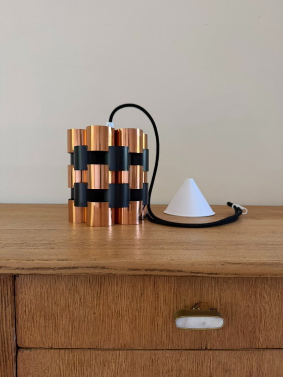 Image 1 of Vintage Werner Schou Coronell Elektro messing hanglamp – Deens design uit het midden van de 20e eeuw