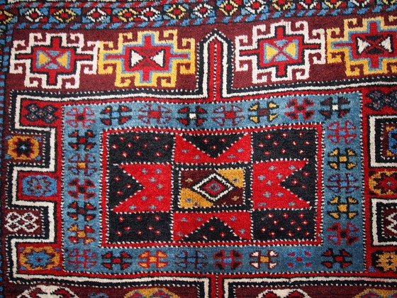 Image 1 of Alfombra persa kurda antigua hecha a mano de 122 cm x 243 cm (4' x 8'), década de 1880 - 1B419