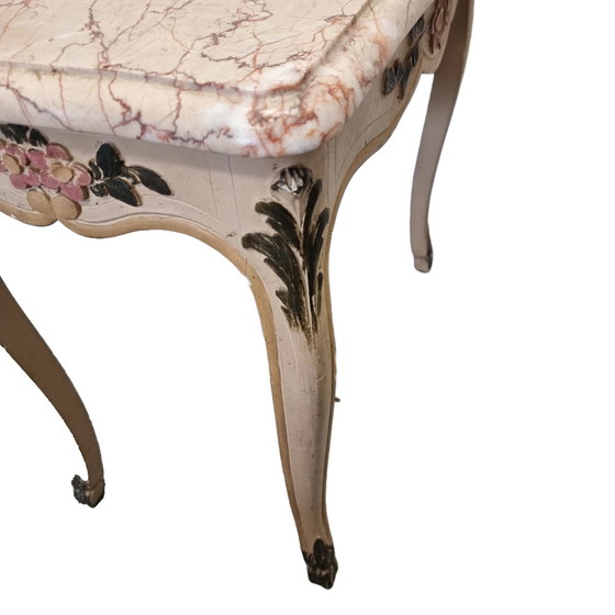 Image 1 of Vintage painted table marble top