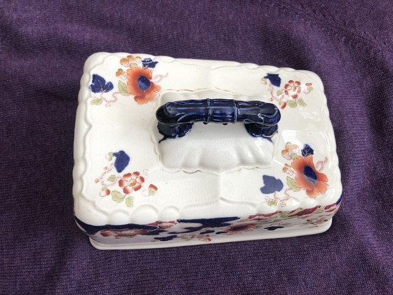 Image 1 of Antique English Large Cheese Keeper or Butter Dish
