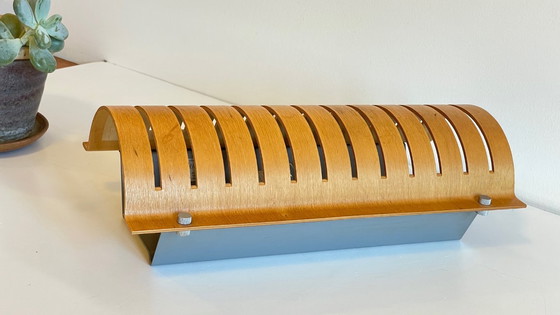 Image 1 of Ikea VINTAGE FOLDED WOOD AND STEEL WALL LAMP