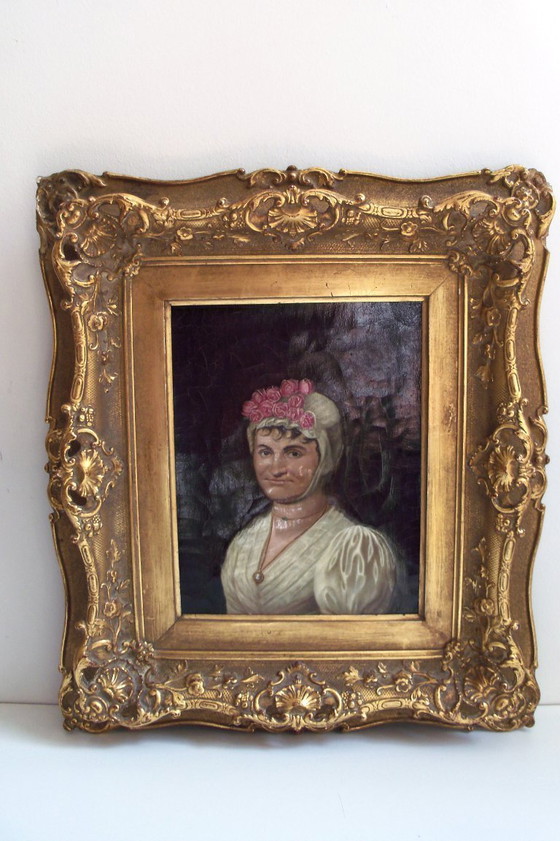 Image 1 of Biedermeier portrait of an elderly lady
