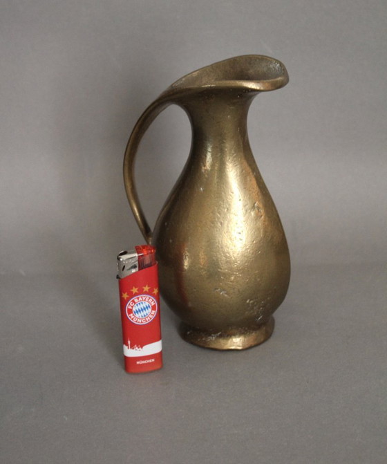 Image 1 of Massive, heavy brass vase in the shape of a jug