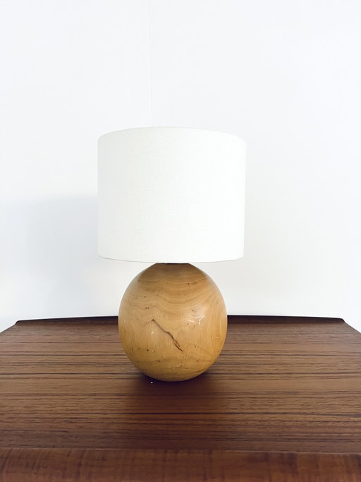 Lampada da tavolo vintage in legno anni '70