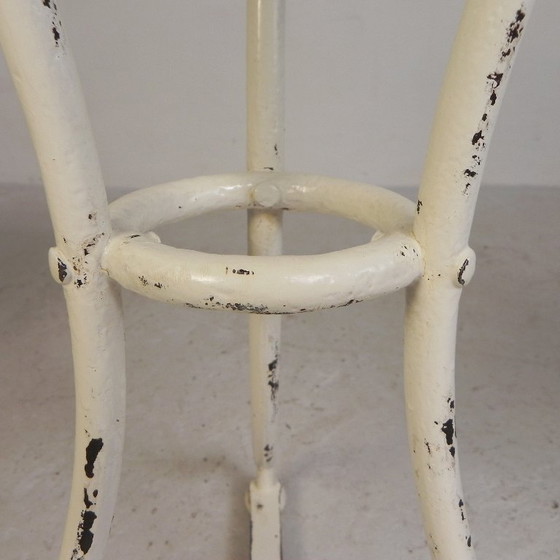 Table de bistrot avec plateau en marbre et bordure en laiton, début du XXe siècle – Tables de salle à manger (photo 13 of 20)