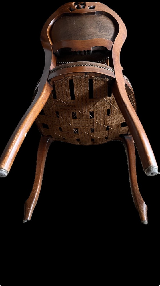 4 Baroque leather dining chairs – Wood (photo 2 of 5)