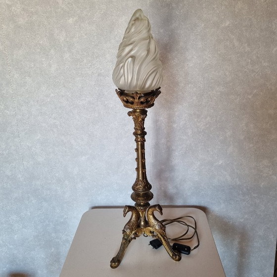 Image 1 of Candeliere elettrificato in bronzo Art Déco