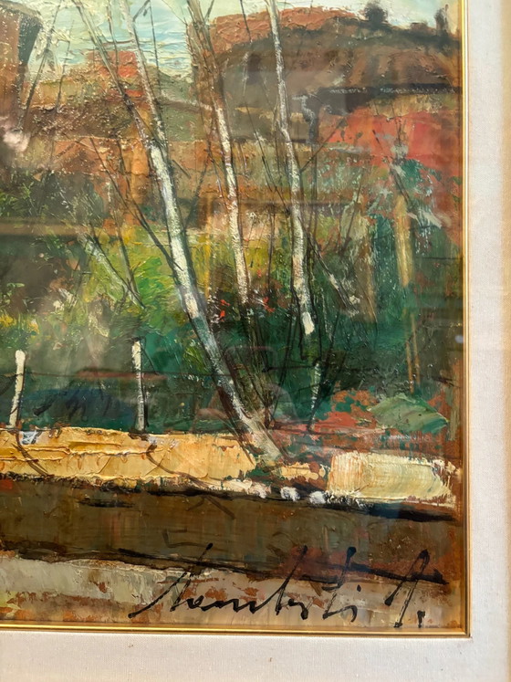 Peinture à l'huile sur toile de Lamberto Lamberti, années 1970, Peintures et dessins (photo 9 sur 9)