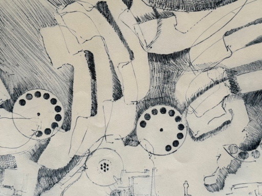 Lithografie "De telefoons" van Arman