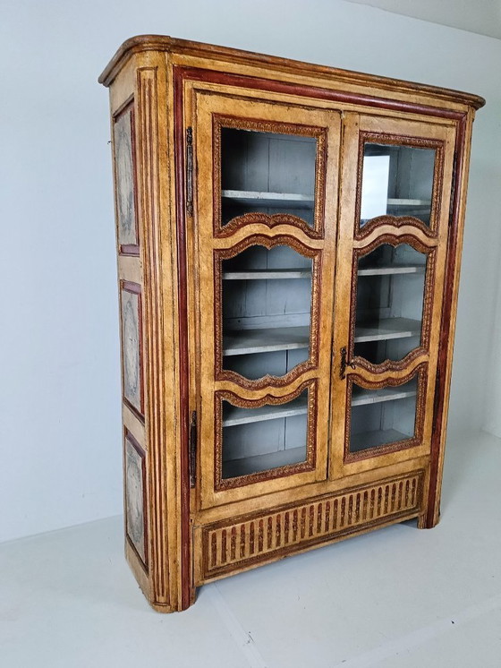 Image 1 of Antique French painted cabinet